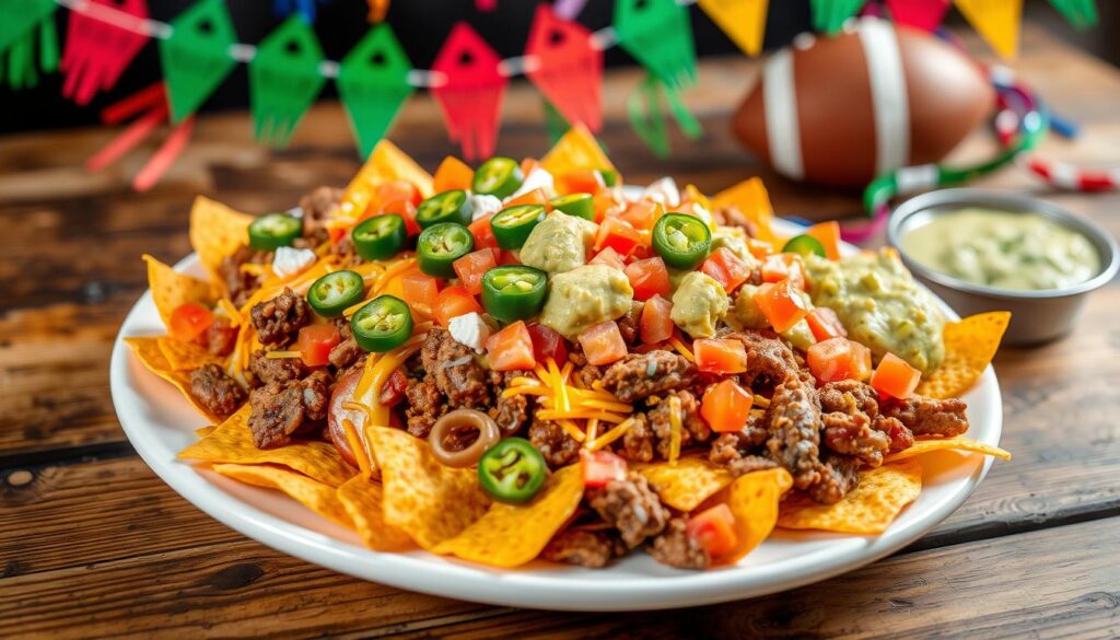 Nachos with taco meat Nachos with taco meat